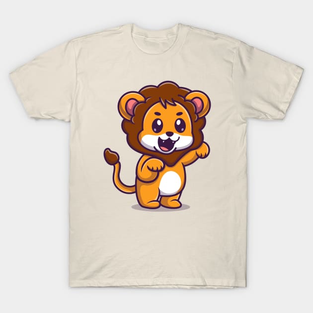 Cute Baby Lion Cartoon T-Shirt by Catalyst Labs